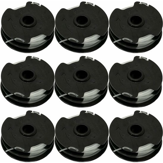 Geschikt voor Set van 9 vervangingsspoelen voor Parkside PRTA 20 Li C3 snoerloze bosmaaier IAN351753 van Merkloos	