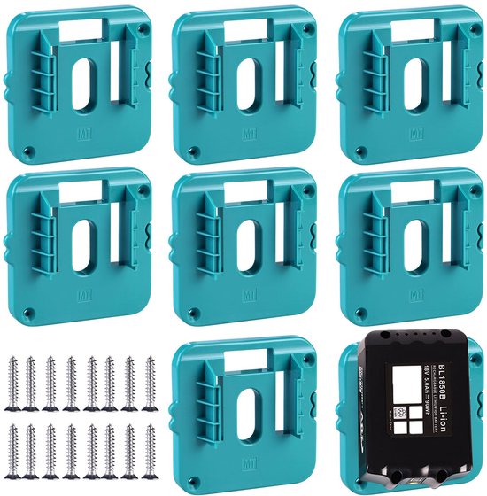 Geschikt voor stuks accuhouders voor Makita 18V accu, accu-opbergrek, accu-wandhouder voor BL1860 BL1850 BL1840 BL1830 (met 16 schroeven, zonder accu) van SurePromise
