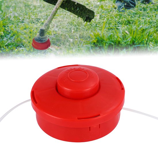 Geschikt voor Universele bosmaaierkop, dubbele draadspoel, grastrimmerkop, aluminium draadkantenkop, tuintrimmerkop, bosmaaieraccessoirekop (rood) van Merkloos	