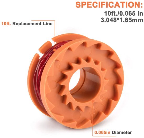 geschikt voor Worx WA0010 WG163, WG155 en WG180 grasmaaiers, automatische kabelaanvoer, werkt op batterijen, kabellengte van 3 geschikt voorer (10 voet).