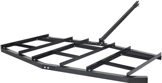 Getrokken Eg, 2150x2120x110mm, Weide-Eg van Q235 Staal met Verstelbare Stangen en Boutkoppeling, Nivelleerinrichting voor Tractoren, Terreinvoertuigen en UTV's