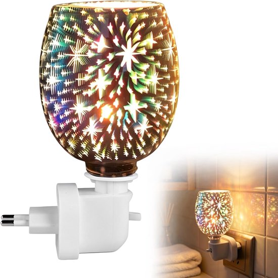 Geurlamp, 80 x 70 mm, elektrische wasbrander, 3D-aromalamp, fusiebrander, warmtelamp voor geschenken thuis