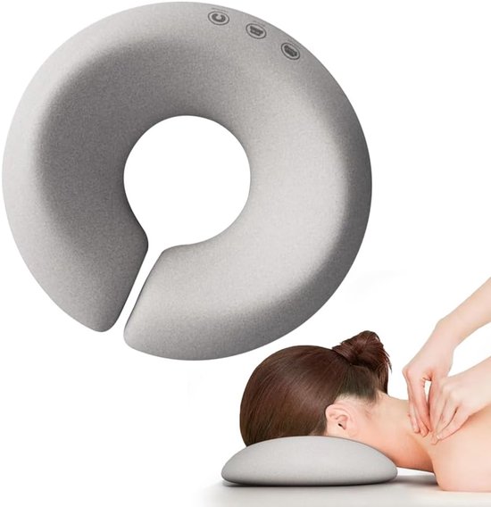 Gezichtskussen voor massage - massagehoofdsteun voor bed - U-vormig gatenkussen - hoofdsteun - massagekussen voor salons en bureaus - grijs