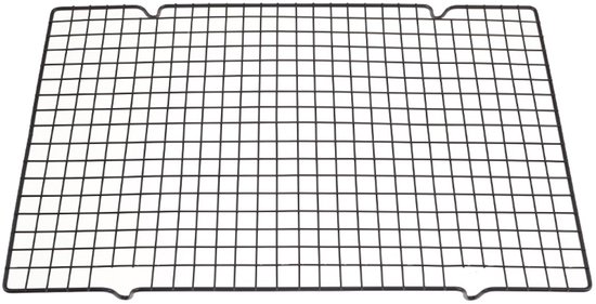 Gigicial Robuust en duurzaam kookrek van roestvrij staal - groot koelrek voor bakplaten - oven- en vaatwasserbestendig, stabiel en duurzaam - 1 stuk - past op bakplaten van halve grootte, zwart van Merkloos	