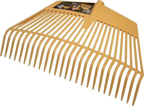 Gille - Bladhark - jumbo 60 cm - 26 tanden, 2-in-1 combi-set: tuinhark + vork, hark 180° draaibaar, zonder steel van Merkloos	