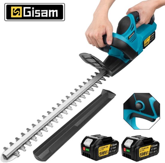 Gisam - Elektrische Heggenschaar Met Accu - Elektrische Snoeischaar - Draadloos - 20000RPM - 2000W - Inclusief 2 Accu's van Gisam®
