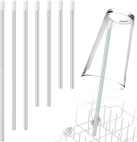 Glashouder & flessenhouder voor vaatwasser - flessendroger, standaard, roestvrijstalen flessenhouder met SodaStream, opzethouder voor bierglazen, wijnglazen, flessen - 7 stuks van Merkloos	