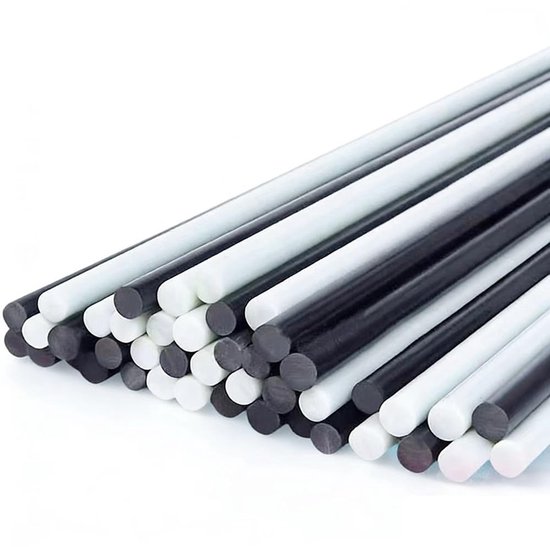 Glasvezelstokken 10 Stuks - Massieve Staven - Hobby & Tuin - Hoge Sterkte Lichtgewicht - 500 Mm Lengte - Wit