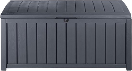 Glenwood Kussenbox – 390 Liter Volume – Waterdichte Zitbank Voor 2 Volwassenen – Grafiet Houtlook – Tuinbox, 128 x 65 x 61 cm, Ruim & Duurzaam van Merkloos	