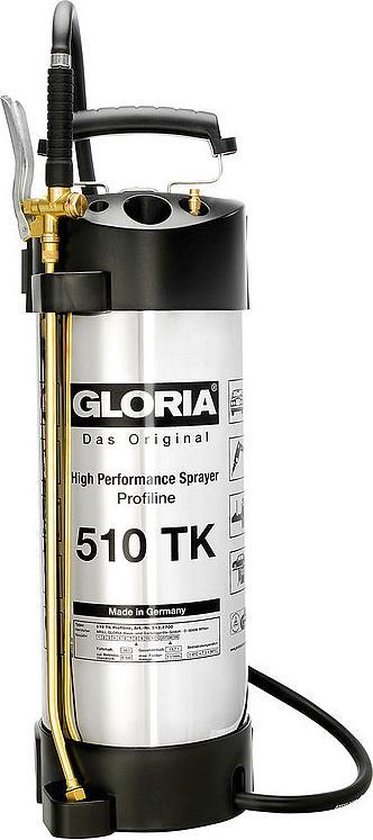 Gloria 510 TK Profiline Hogedrukspuit van roestvast staal met compressoraansluiting 10 liter