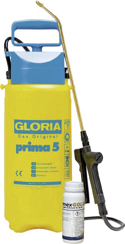 Gloria Drukspuit 5 Liter Met Imex Gold - Hardnekkig Onkruid Bestrijden - Graszaadselect.nl van Merkloos	