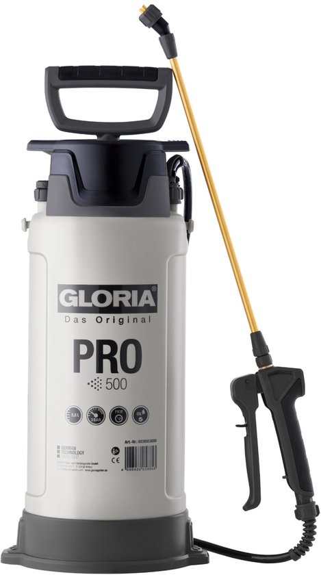 GLORIA Drukspuit PRO 500 | Voor het aanbrengen van spuitbare, in water oplosbare bouwchemicaliën en oliën | 5 liter inhoud van Merkloos	