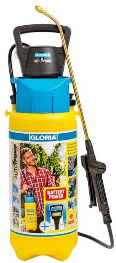 Gloria Haus und Garten 000091.0000 prima 5 Comfort Drukspuit 5 l Compressoraansluiting, Spiraalslang van Merkloos	