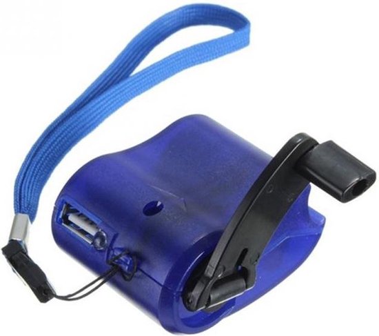 Go Go Gadget - Portable Hand-Crank USB Charger - Ideaal voor Outdoor Emergencies - Blauw van Merkloos	