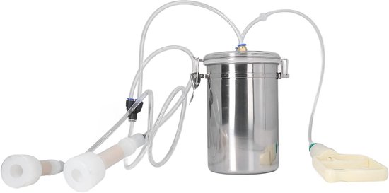 Goat Milking Machine, 2000ml Manual Milking Machine Portable Manual Milking Machine with Stainless Bucket for Milk Plant Farm van PETSTIBLE