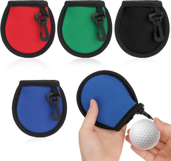 Golf Ball Cleaner - 4 Stukken - Draagbare Golfbal Tas met 4 Gespen - Praktische Golfaccessoires - Effectieve Reiniging - Golfballen - Waszak - Cadeaus voor Golfers van Merkloos	