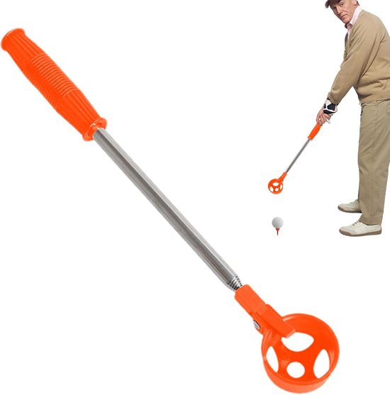 Golfbal Verzamelaar - Ballen Grijper - Golfbaan Onderhoud - Telescopisch Uitschuifbaar - 4 Meter Lengte - Oranje