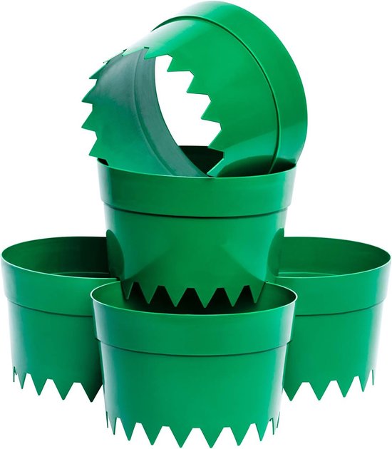 Goodivery ® Aarde-irrigatieringen | Bespaar water - door gerichte tuinbewatering | Optimale bloemenbewatering met plantenringen | Kunststof | Afmetingen: Diameter 20 cm, Hoogte 13 cm | Inhoud: Verpakking van 5 | Groen van Goodivery