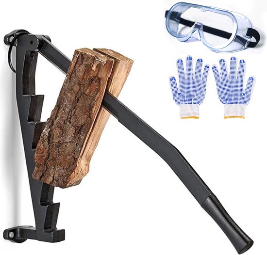 Goodivery ® Handmatige Houtklover voor Buiten en Binnen, Wandmontage, Carbon Staal van Merkloos	