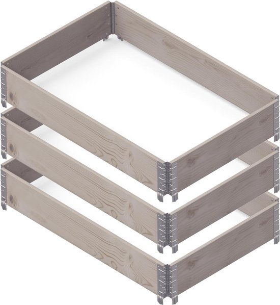 Goodivery ® Moderne Modulair Tuinbed Set van 3 - Verhoogde Plantenbak van Houten Paletframe van Merkloos	