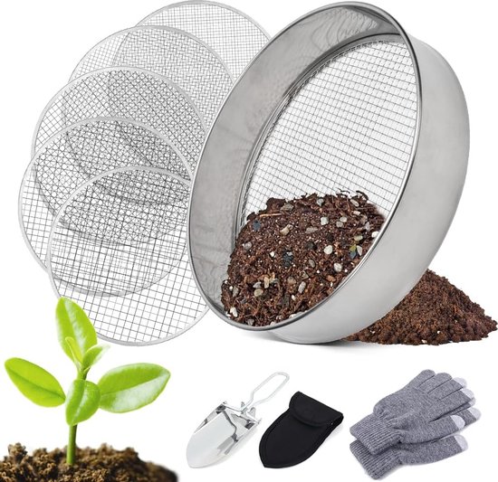 Goodivery ® Tuinzeef Met Vijf Verwisselbare Zeefinzetten Voor Diverse Toepassingen van Goodivery