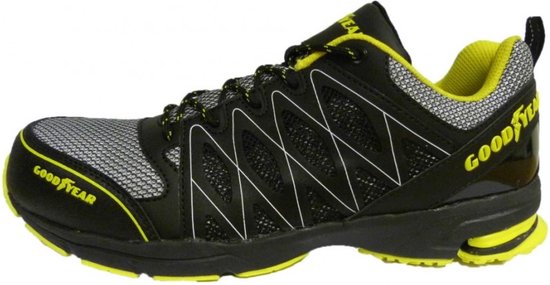 GoodYear Veiligheidsschoenen 1502 S1P SRA HRO Zwart en Geel Maat 45 van Merkloos	