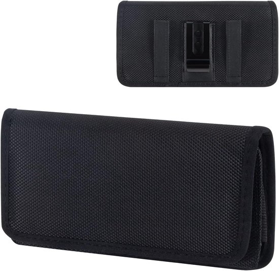 Gordeltas voor mobiele telefoon, met riemclip, horizontaal, compatibel met smartphones van 5,8 tot 6,67 inch, zwart van UrSpeedtekLive