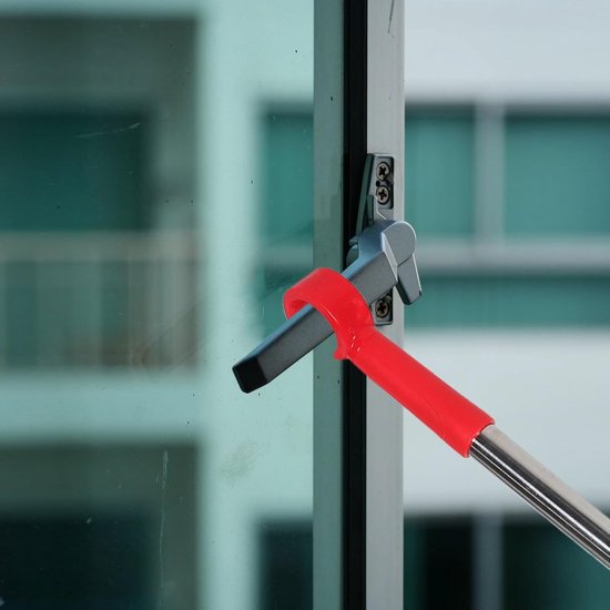 Gordijnstang - Trekstang Raam - Ramen Openen - Uitschuifbaar Aluminium - 60 cm - Rood