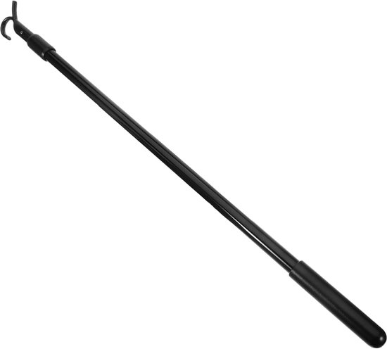 Gordijnstang Uitschuifbaar - Raamopener Paal - Venster Bediening - Vergrendelbaar Mechanisme - 33-61 cm - Zwart
