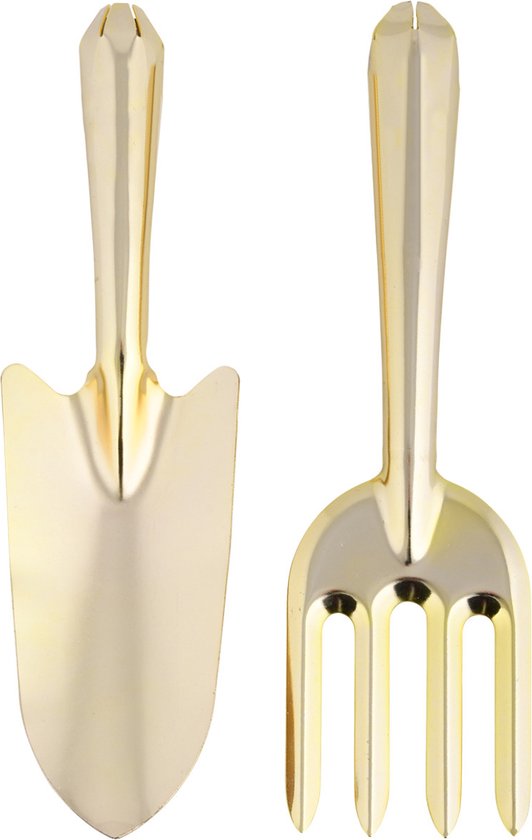 Gouden tuingereedschap set  van 2 - Esschert Design van Goud