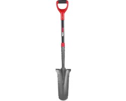 Graaf Spade - Smalle Schop - Diep Graven - Scherpe Zaagrand - 112 cm - Zwart en Rood