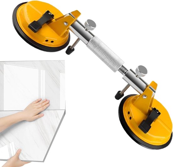 Graniet Naadzetter - Werkblad Setter - Naden Stellen - Dubbele Zuignap - 47 cm - Meerkleurig