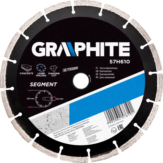 Graphite Diamantschijf 230mm Segment Gelaserd van Graphite