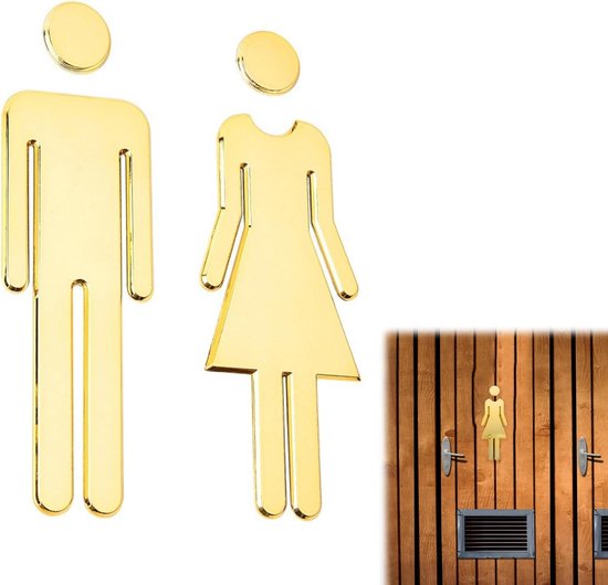 Grappige Toilet Wandsticker - Uniseks Decoratieve Sticker - Zelfklevende Toiletdeurplaat voor Mannen en Vrouwen van Merkloos	