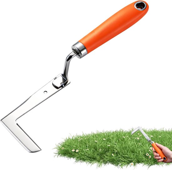 Gras Trekker - Onkruidverwijderaar Tuin - Bestrating Onderhoud - Duurzaam Roestvrij Staal - 27 x 7 x 5 cm van Merkloos	