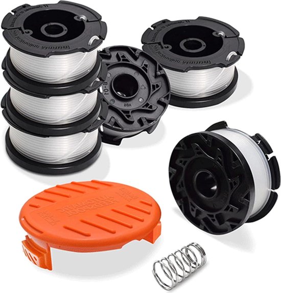 Gras trimmer Draadspoelen - 6 Nylon Draadspoelen Zwart - Compatibel met Diverse Machinemodellen - Voor Grassnijden in Open Lucht van Androni