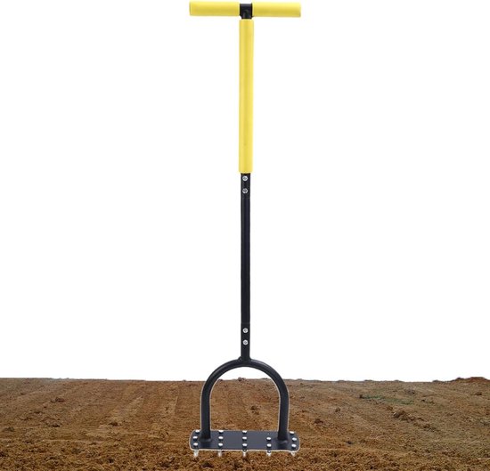Grasbeluchter - Tuingereedschap - Gazononderhoud - Ergonomische T-handgreep - 100 cm - A van Merkloos	