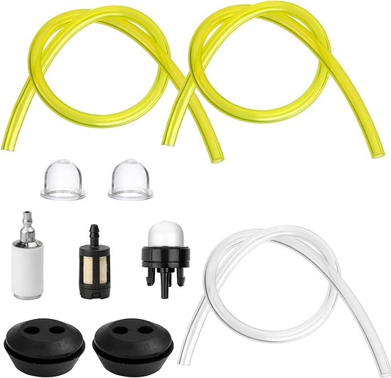Grasmaaier accessoireset - voor universele brandstofslang, brandstofpomp, brandstoffilter, brandstofleiding, slangring, brandstoftankafdichting - Grasmaaier accessoires - Tuingereedschap - Accessoires van Merkloos	