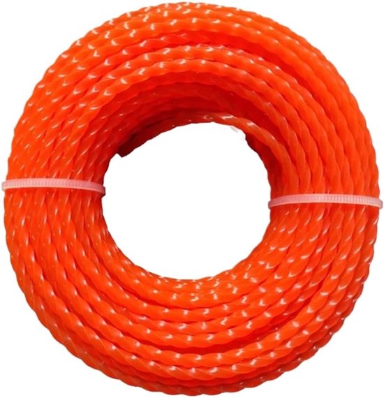 Grasmaaier Draad - Trimmer Koord - Gazon Onderhoud - Duurzaam Nylon - 15 Meter - Oranje