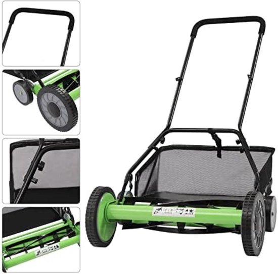 Grasmaaier handmatig - Handmaaier grasmachine - Handmaaier - Met opvangzak - 15 kg van GARDENOR®