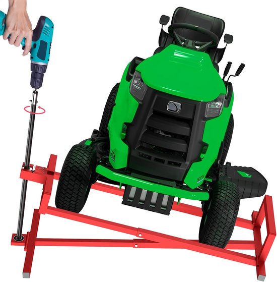 Grasmaaier Hefkrik - Onderhoudskrik Hefplatform - Tuinonderhoud Vereenvoudigen - Telescopisch Verstelbaar - 400 kg Capaciteit - Rood