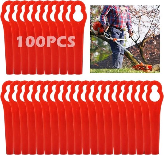 Grasmaaier Kunststof Messen - Vervangmessen Voor Grastrimmers - Duurzame Messen Voor Grastrimmers - Geschikt Voor Einhell Modellen en Tuinonderhoud - 100 stuks reservemesenset - accessoires voor kunststof messen