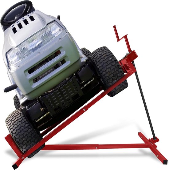 Grasmaaier Lift - Hefbrug Tractor - Onderhoud en Reiniging - 45 Graden Kantelbaar - Max 400 kg - Rood