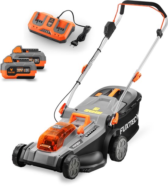 Grasmaaier op batterij 40V FUXTEC FX-E2RM37 - Set met 2 batterijen van 4Ah en dubbele lader van 2,4A van FUXTEC