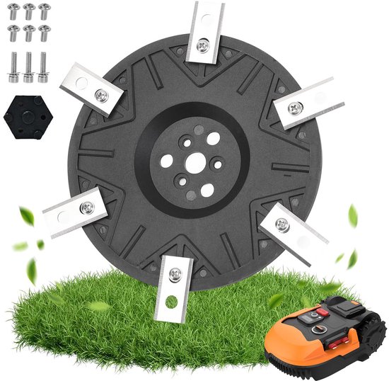 Grasmaaierblad Disc - geschikt voor WORX LANDROID S&M - Inclusief 6 messen en schroefaccessoires van Merkloos	