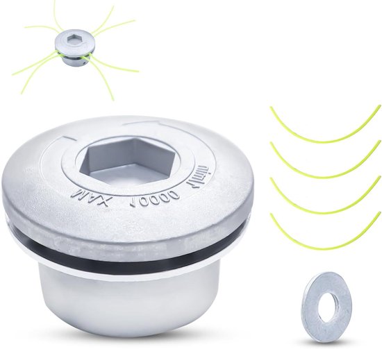 Grasmaaierkop Aluminium - Trimmerkop Bosmaaier - Gazon Onderhoud - Massief Aluminium - M12 M10 M8 - Zilver