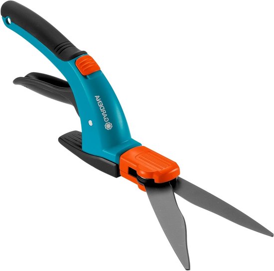 Grasschaar draaibaar: 360 graden draaibare snijkant, voor rechts- en linkshandigen, gegolfde messen, comfortabele handgreep (model 8734-20) van Merkloos	