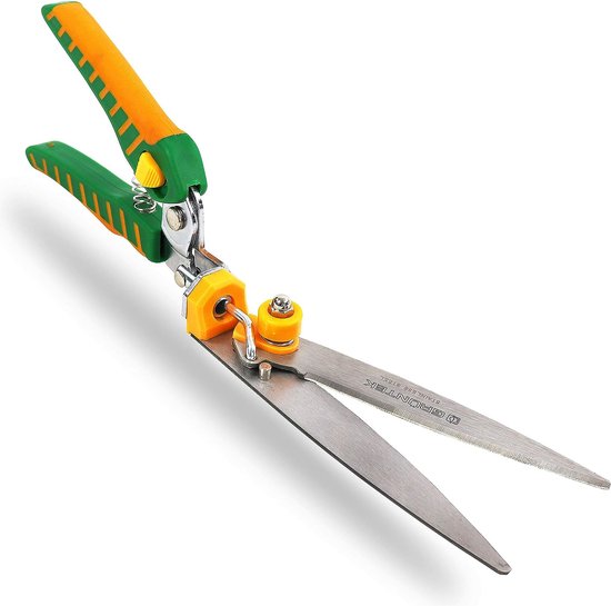 Grasschaar, Gazonschaar, ijsvogel, premium grasrandschaar met 180° draaibare snijkop, 345 mm, roestvrije INOX messen, ergonomische handgrepen van WOLF-Garten