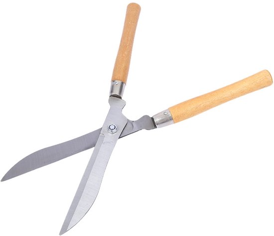 Grasschaar met houten handvat - heggenschaar - takkenschaar - Snoeigereedschap - Lengte 52 cm - Snoeien van Merkloos	