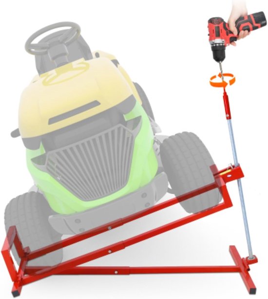 Grastractorkrik - Hefbrug Zitmaaier - Onderhoud Grasmaaier - 400 kg Hefkracht - Tot 101 cm Breed - Zwart